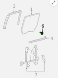 Ford Window Molding Retainer (RT)  - 2006-2008 Ford F150, Mark LT - 6L3Z 1825804 AA