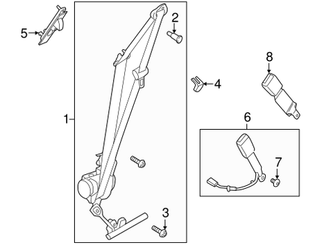 Seat Belt Retractor Pre Tensioner - 2013-2016 Ford Fusion  - DG9Z 54611B09 AE